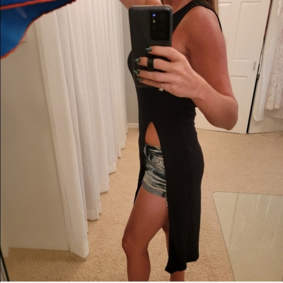 Bobi Tank Top Tunic with Front Slit & Back Opening Black Size Small NWT - Picture 5 of 15